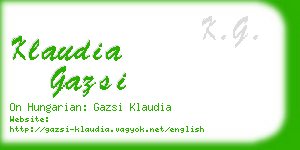 klaudia gazsi business card